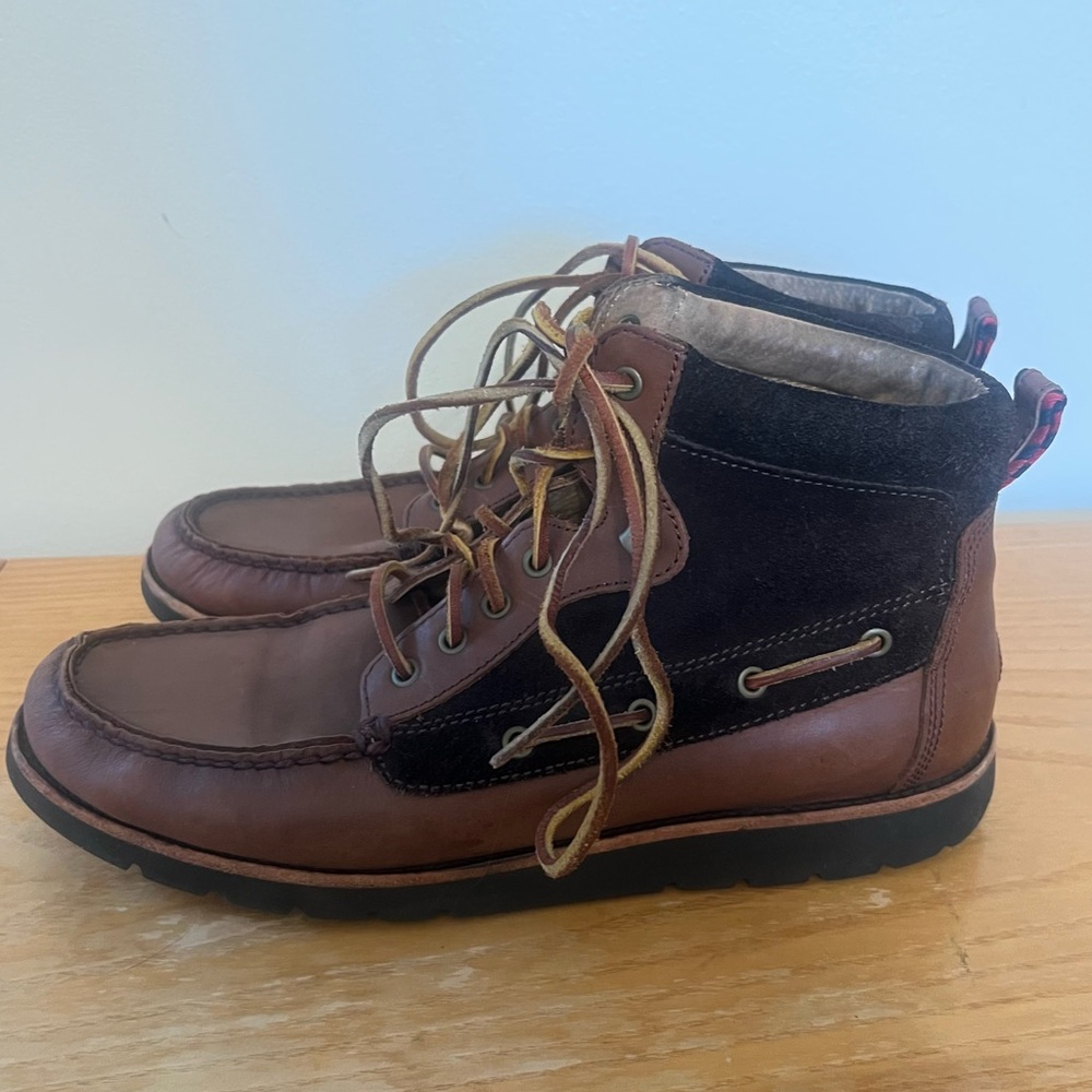 {Polo Ralph Lauren} Vintage Lauren Suede Leather High Top Lace Up Boots